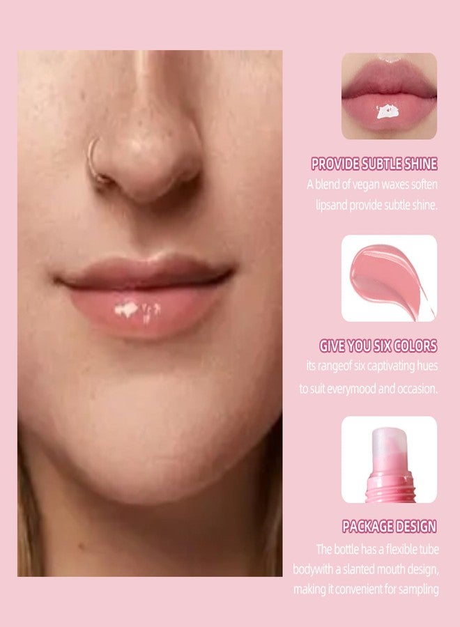 Bekoeen مرطب شفاه بخمسة ألوان، ملمع شفاه مرطب، ملمع شفاه بألوان نيود لامعة، زيت مرطب للشفاه، ملمع شفاه مكثف للنساء - Image 5